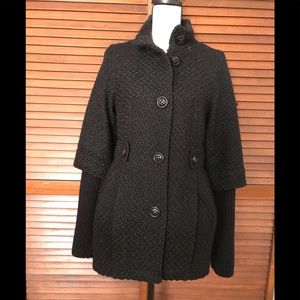 Esprit Knit Black Fitted Coat